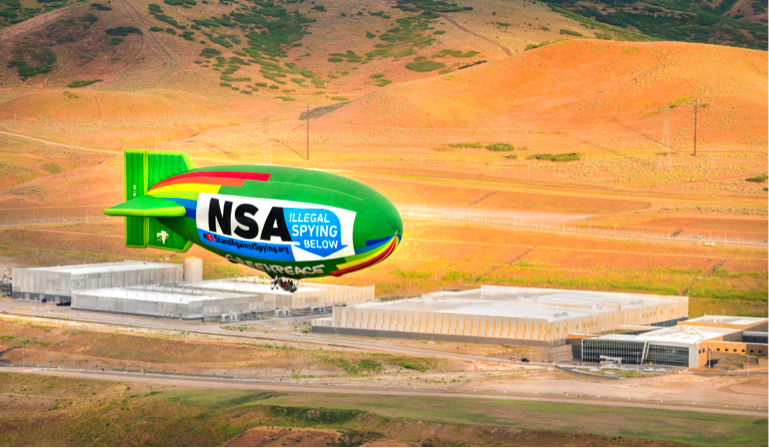 NSA syping below airship