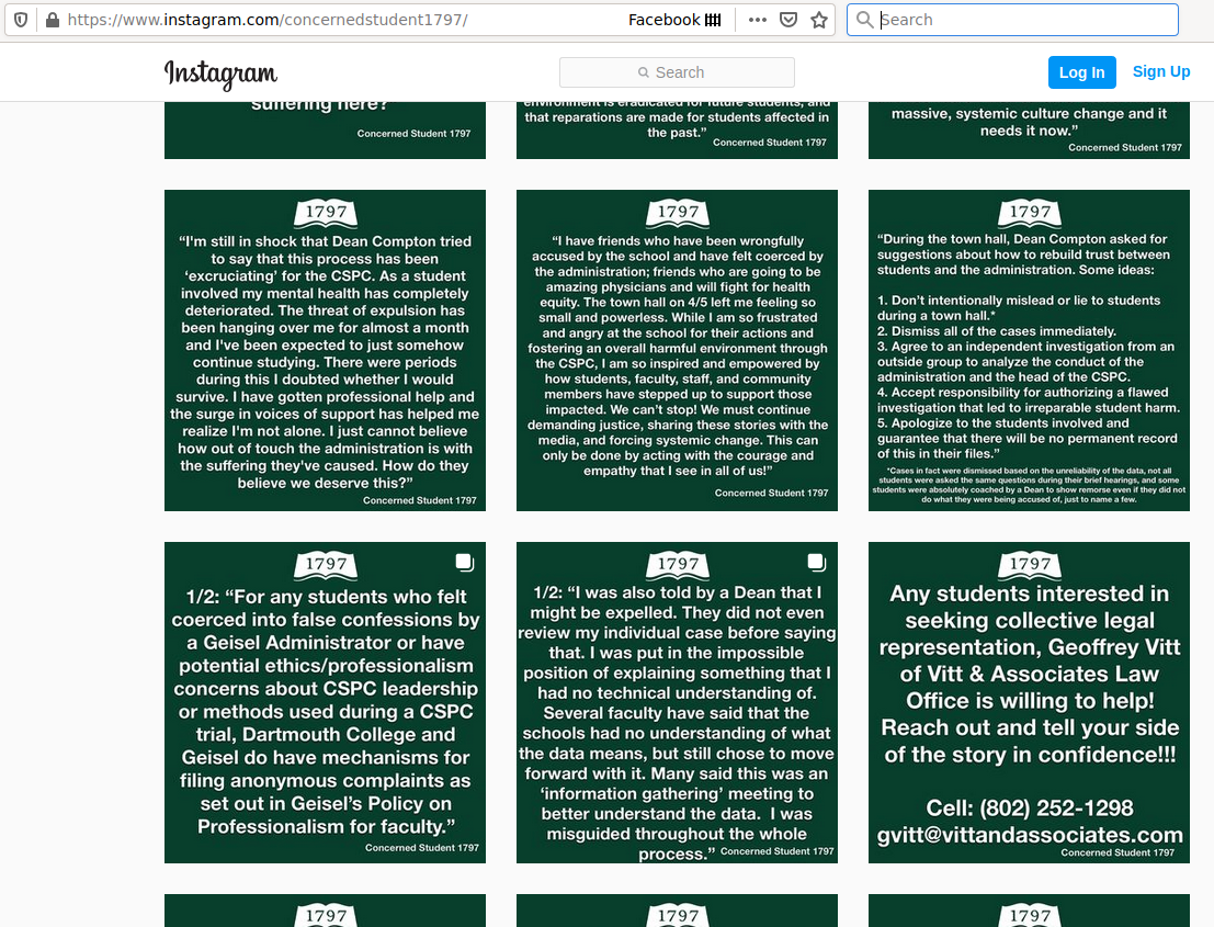 An anonymous Instagram account detailed some concerns students have with how these cheating allegations were being handled