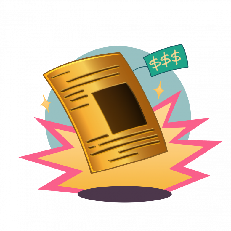 A redacted document with an expensive price tag attached.